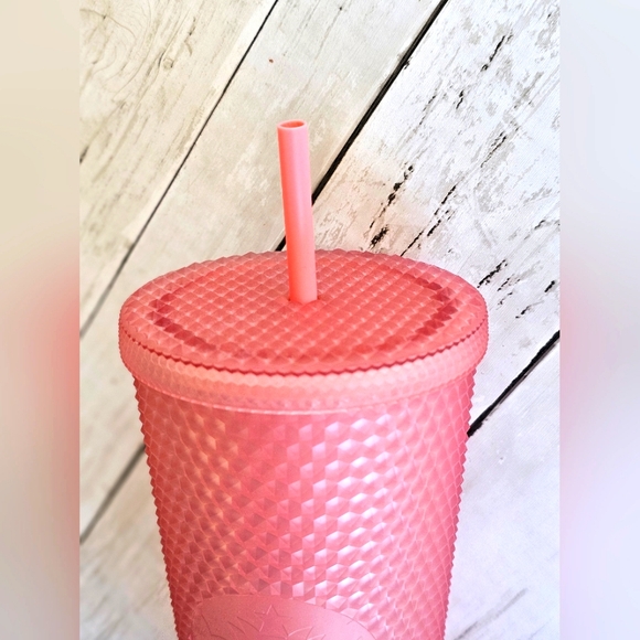 🆕️Starbucks 2022 Valentine's Soft Touch Pink Lemonade Studded Venti Tumbler Cup - Picture 8 of 13